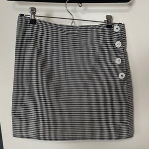 Urban Outfitters Black and White Mini Skirt with Side Buttons